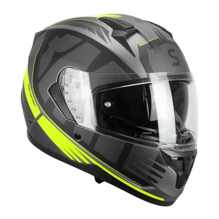 Casco Integrale Ska-p 3mhg Speeder Sport Nero Giallo Fluo Opa