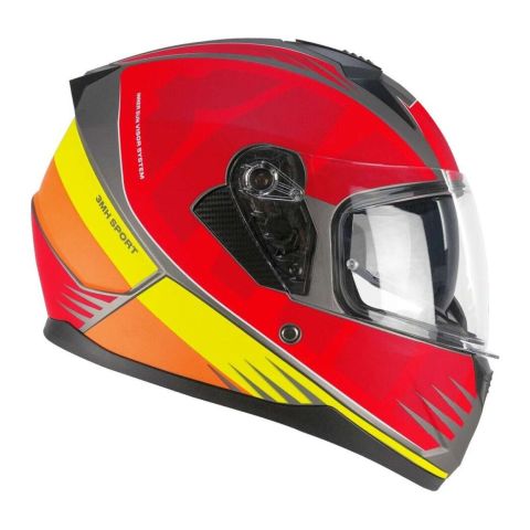 Casco Integrale Ska-p 3mhg Speeder Sport Rosso Giallo Opaco