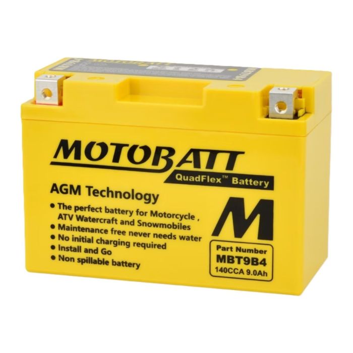 Batteria Potenziata Agm Motobatt 9 Ah Mbt9b4