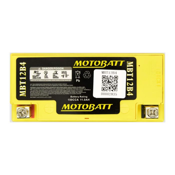 Batteria Potenziata Agm Motobatt 11 Ah Mbt12b4