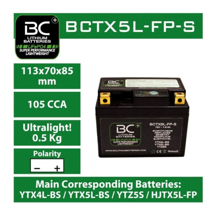 Batteria Litio Lifepo4 Bctx5l-fp-s