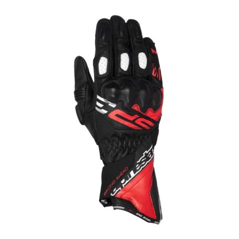 Guanti In Pelle Alpinestard Sp-3 Gloves Black Bright Red Whi