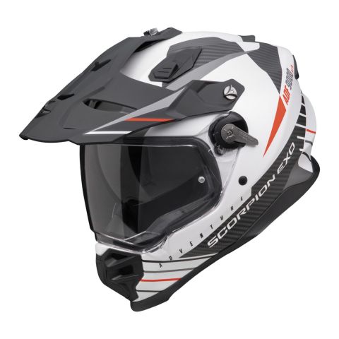 Casco Scorpion Adf-9000 Air Feat Bianco Opaco-nero-ro