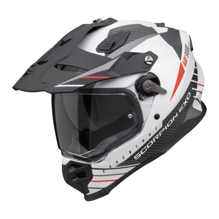 Casco Scorpion Adf-9000 Air Feat Bianco Opaco-nero-ro