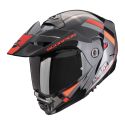 Casco Scorpion Adx-2 Galane Argento-nero-rosso