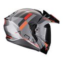 Casco Scorpion Adx-2 Galane Argento-nero-rosso