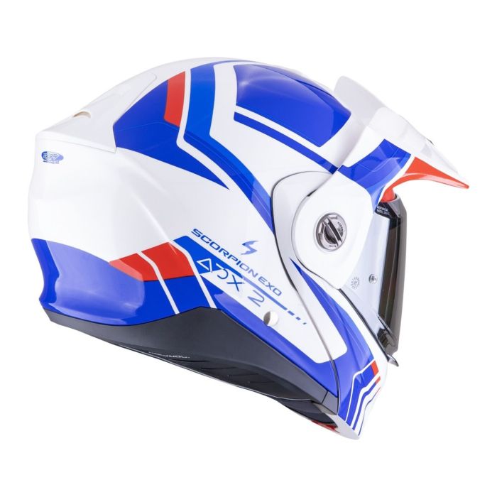 Casco Scorpion Adx-2 Lewis Bianco-blu-rosso