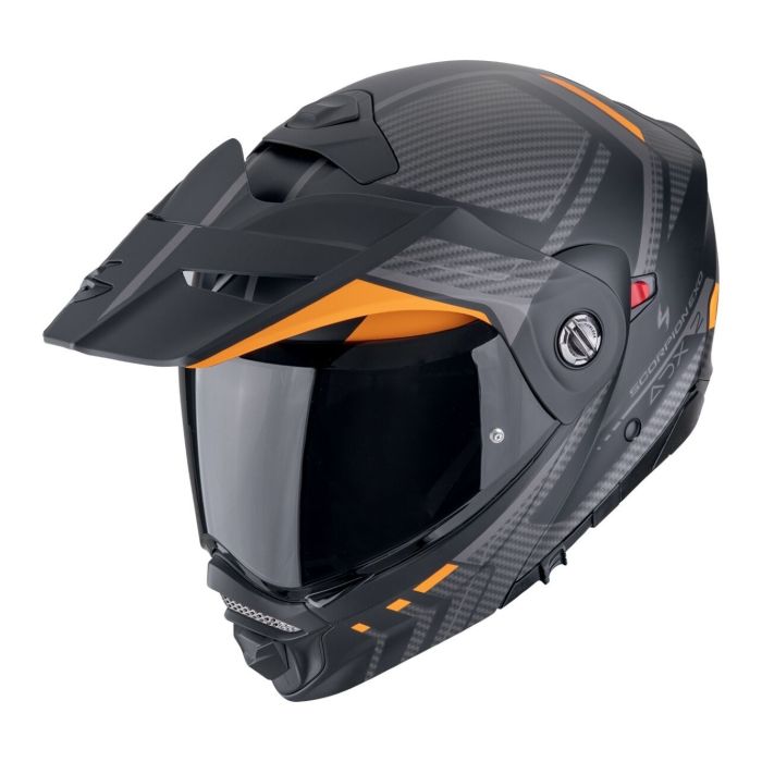 Casco Scorpion Adx-2 Lewis Nero Opaco-arancione