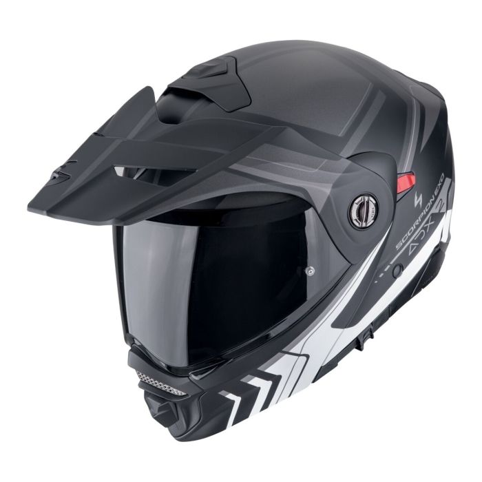 Casco Scorpion Adx-2 Lewis Nero Opaco-argento