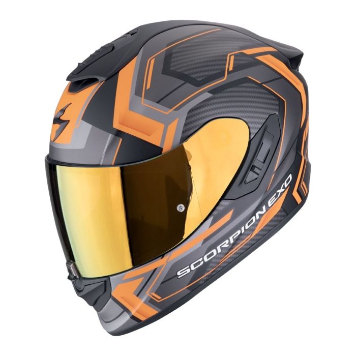 Casco Scorpion Exo-1400 Evo Ii Air Linart Nero Opaco-arancione