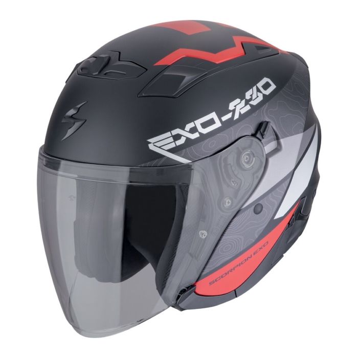 Casco Scorpion Exo-230 Band Nero Opaco-rosso-arg
