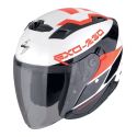 Casco Scorpion Exo-230 Band Bianco-nero-rosso