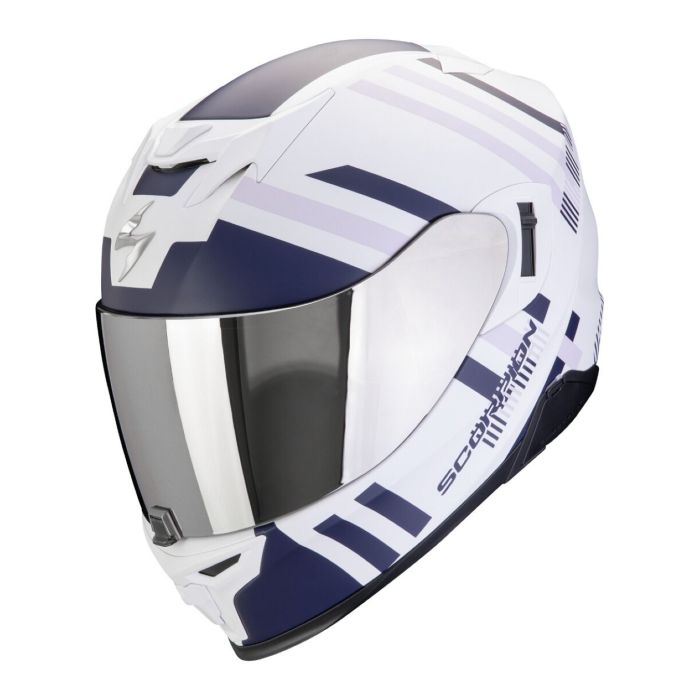 Casco Scorpion Exo-520 Evo Air Banshee Bianco Opaco-blu-pur