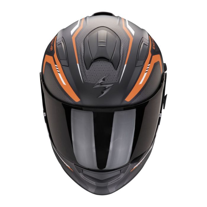 Casco Scorpion Exo-491 Kripta Nero-arancia-bianco