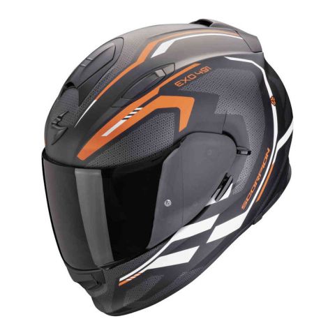 Casco Scorpion Exo-491 Kripta Nero-arancia-bianco