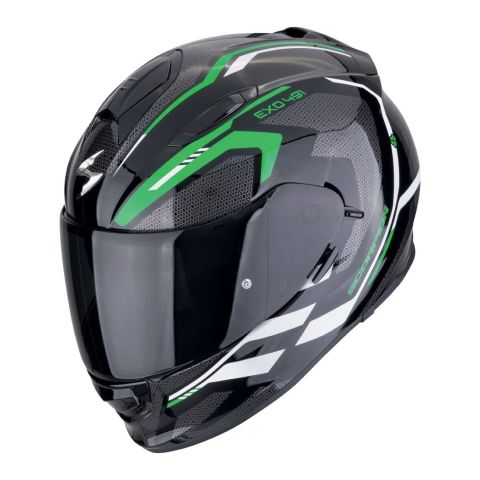 Casco Scorpion Exo-491 Kripta Nero-verde-bianco
