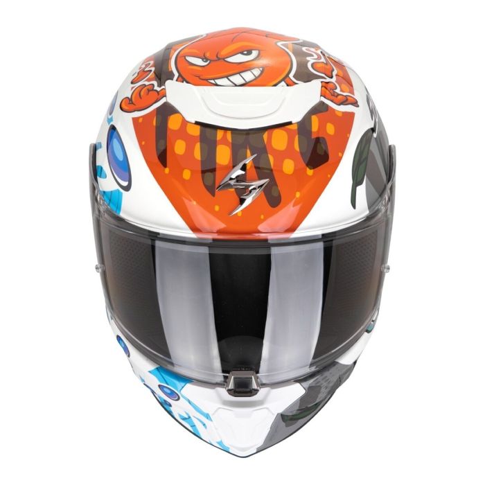 Casco Scorpion Exo-jnr Air The4elements Bianco-blu-arancione
