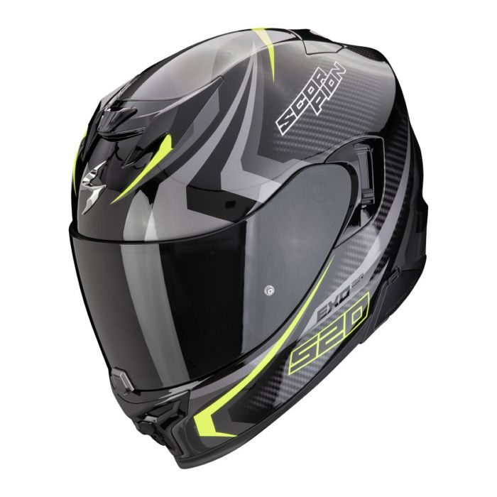 Casco Scorpion Exo-520 Evo Air Terra Nero-argento-giallo
