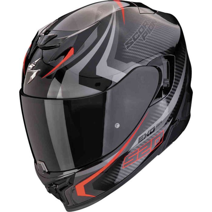 Casco Scorpion Exo-520 Evo Air Terra Nero-argento-rosso
