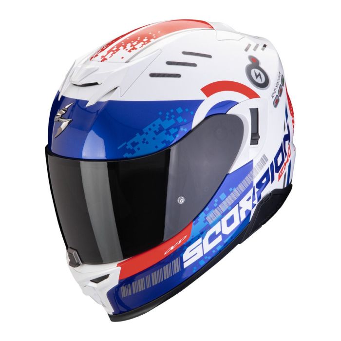 Casco Scorpion Exo-520 Evo Air Titan Bianco-blu-rosso