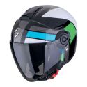 Casco Scorpion Exo-city Ii Blur Nero-bianco-verde