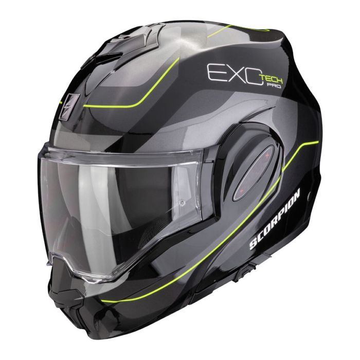 Casco Scorpion Exo-tech Evo Pro Commuta Nero-argento-giallo