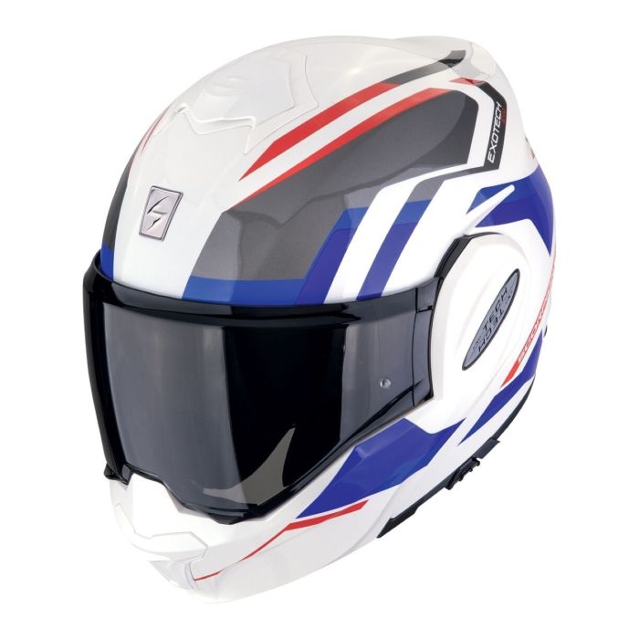 Casco Scorpion Exo-tech Evo Furio Bianco-rosso-blu