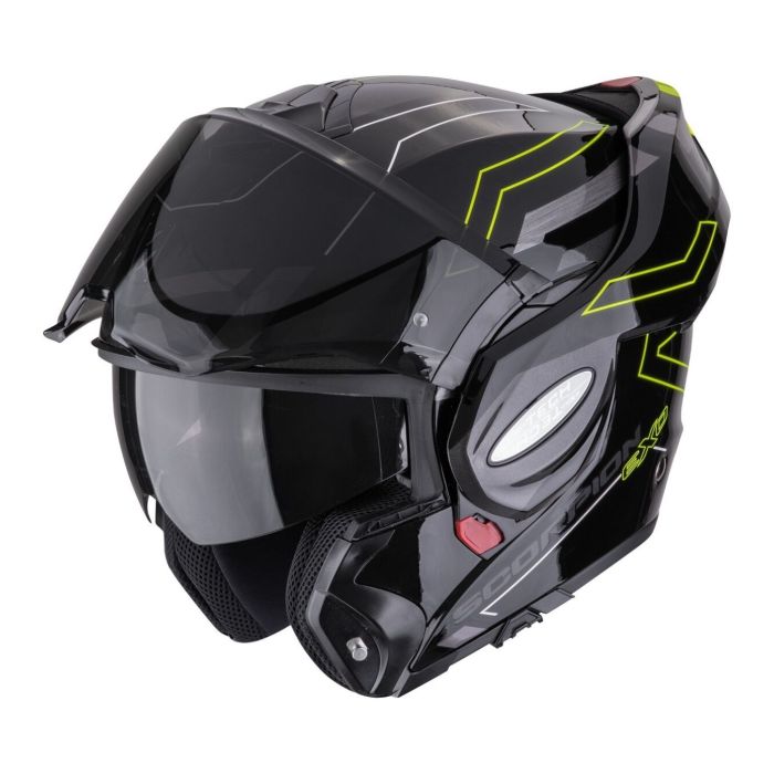 Casco Scorpion Exo-tech Evo Conquer Nero-neon Giallo