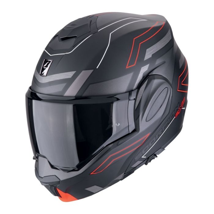 Casco Scorpion Exo-tech Evo Conquer Nero Opaco-rosso