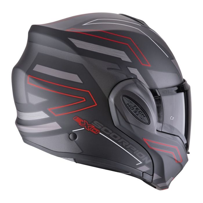 Casco Scorpion Exo-tech Evo Conquer Nero Opaco-rosso