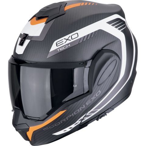 Casco Scorpion Exo-tech Evo Carbon Cosy Nero Opaco-arancione