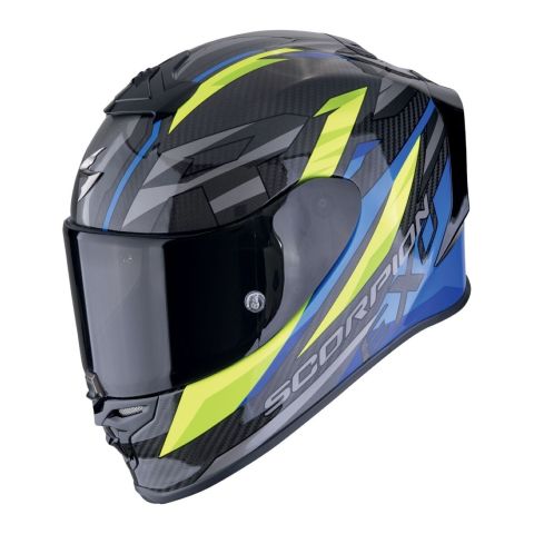 Casco Scorpion Exo-r1 Evo Carbon Air Runner Nero-blu-giallo Neon
