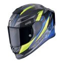 Casco Scorpion Exo-r1 Evo Carbon Air Runner Nero-blu-giallo Neon