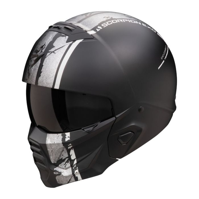 Casco Scorpion Exo-combat II Lord Nero Opaco-argento