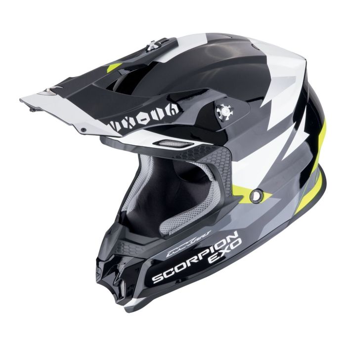 Casco Scorpion Vx-16 Evo Air Rod Nero-neon Giallo