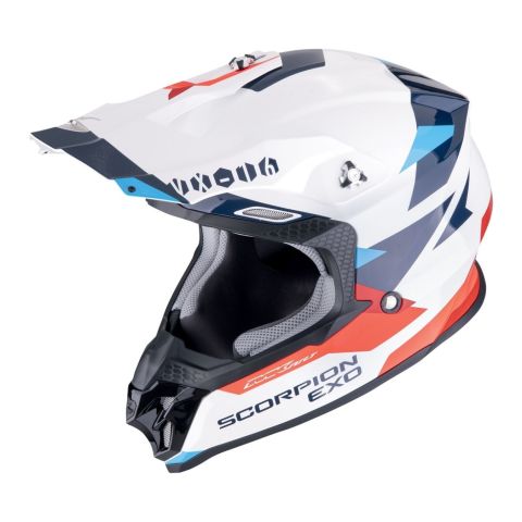 Casco Scorpion Vx-16 Evo Air Rod Bianco-rosso-blu