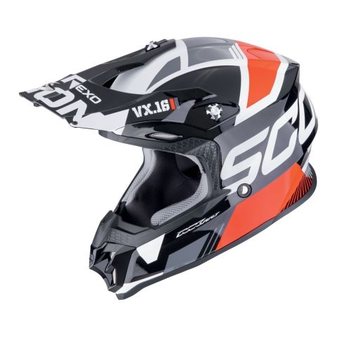 Casco Scorpion Vx-16 Evo Air Analog Nero-rosso