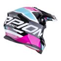 Casco Scorpion Vx-16 Evo Air Analog Metal Nero-blu-rosa
