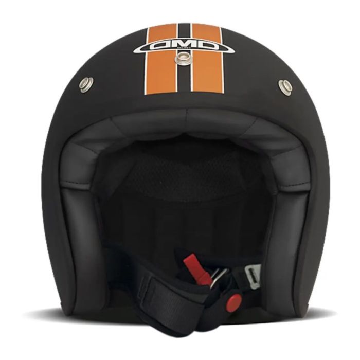 Casco Jet In Fibra Dmd Vintage Hd Nero Arancio