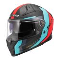 Casco Integrale Ls2 Vector II Carbon Grid 06 Red Cyan