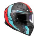 Casco Integrale Ls2 Vector II Carbon Grid 06 Red Cyan