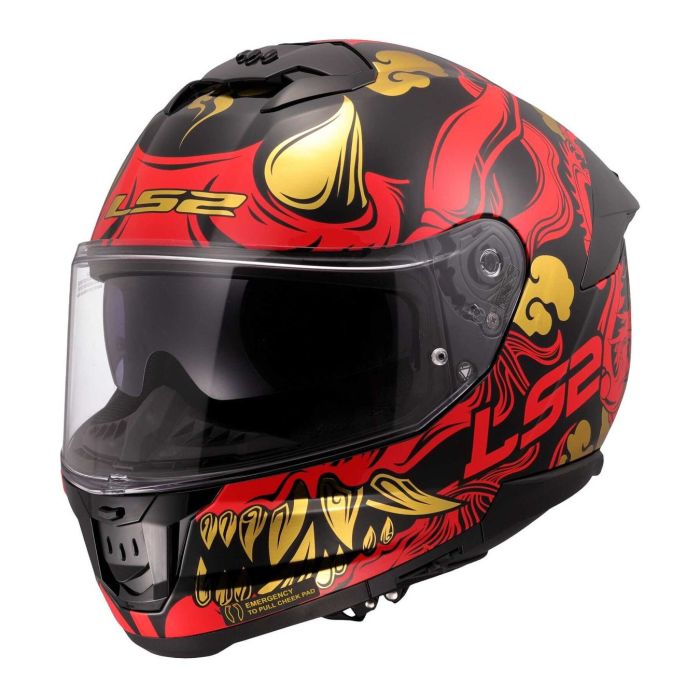 Casco Integrale Ls2 Ff808 Stream II Drako Black Red