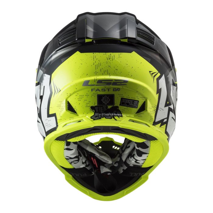 Casco Off Road Ls2 Mx437 Fast II Mini Crusher Black Yellow