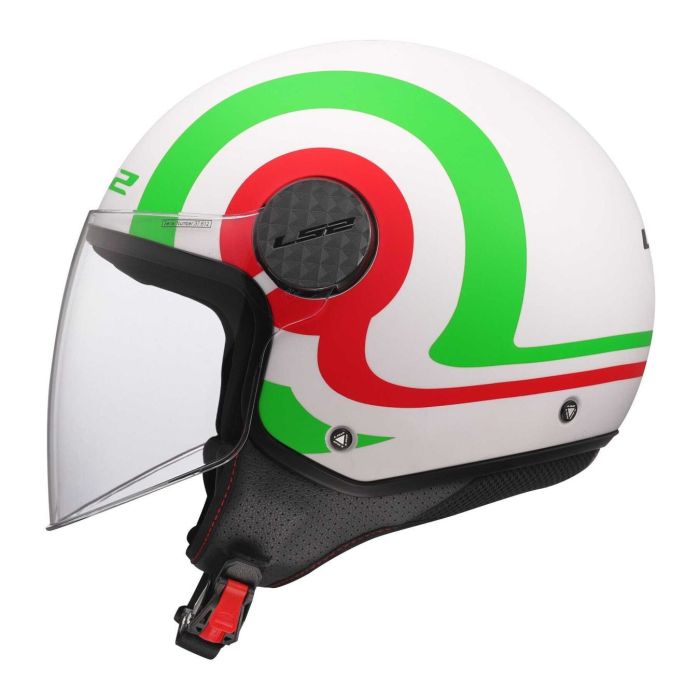 Casco Jet Ls2 Of558 Sphere Lux II Urby White Green Red