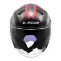 Casco Jet Ls2 Of603 Infinity II Carbon Urus Red