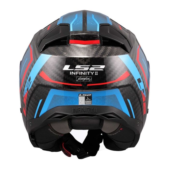 Casco Jet Ls2 Of603 Infinity II Carbon Urus Blue Red