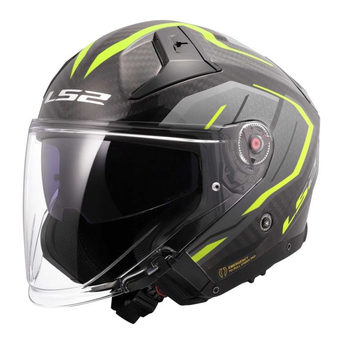 Casco Jet Ls2 Of603 Infinity II Carbon Urus H-v Yellow