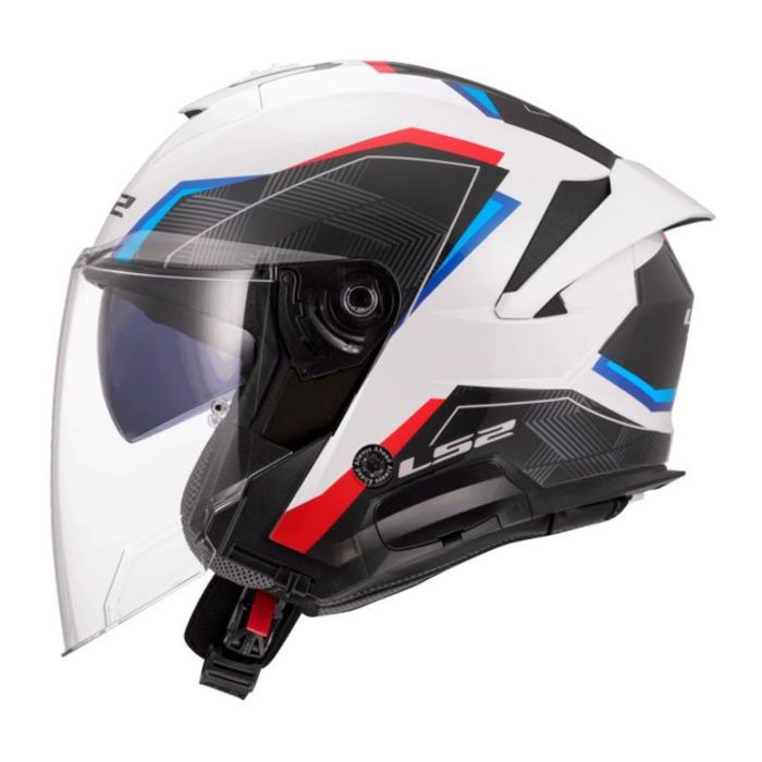 Casco Jet Ls2 Of618 Verso Ii Air White Blue Red