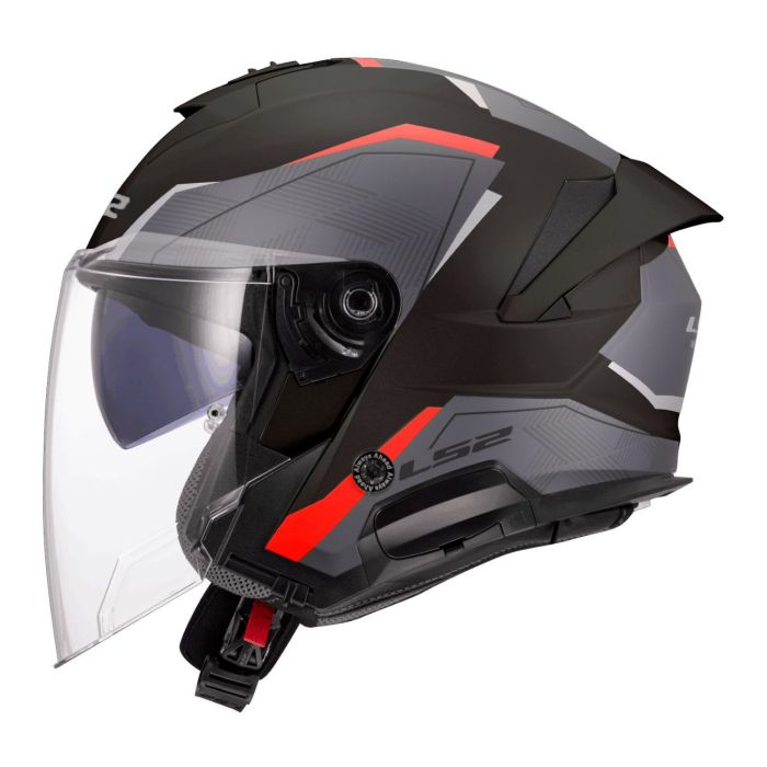 Casco Jet Ls2 Of618 Verso Ii Air Black Red