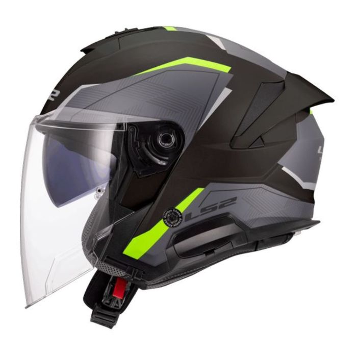 Casco Jet Ls2 Of618 Verso Ii Air Black H-v Yellow